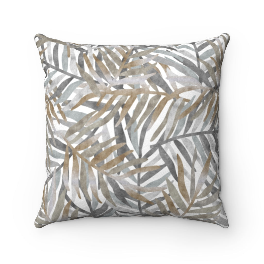 Tropic Square Throw Pillow in Brown