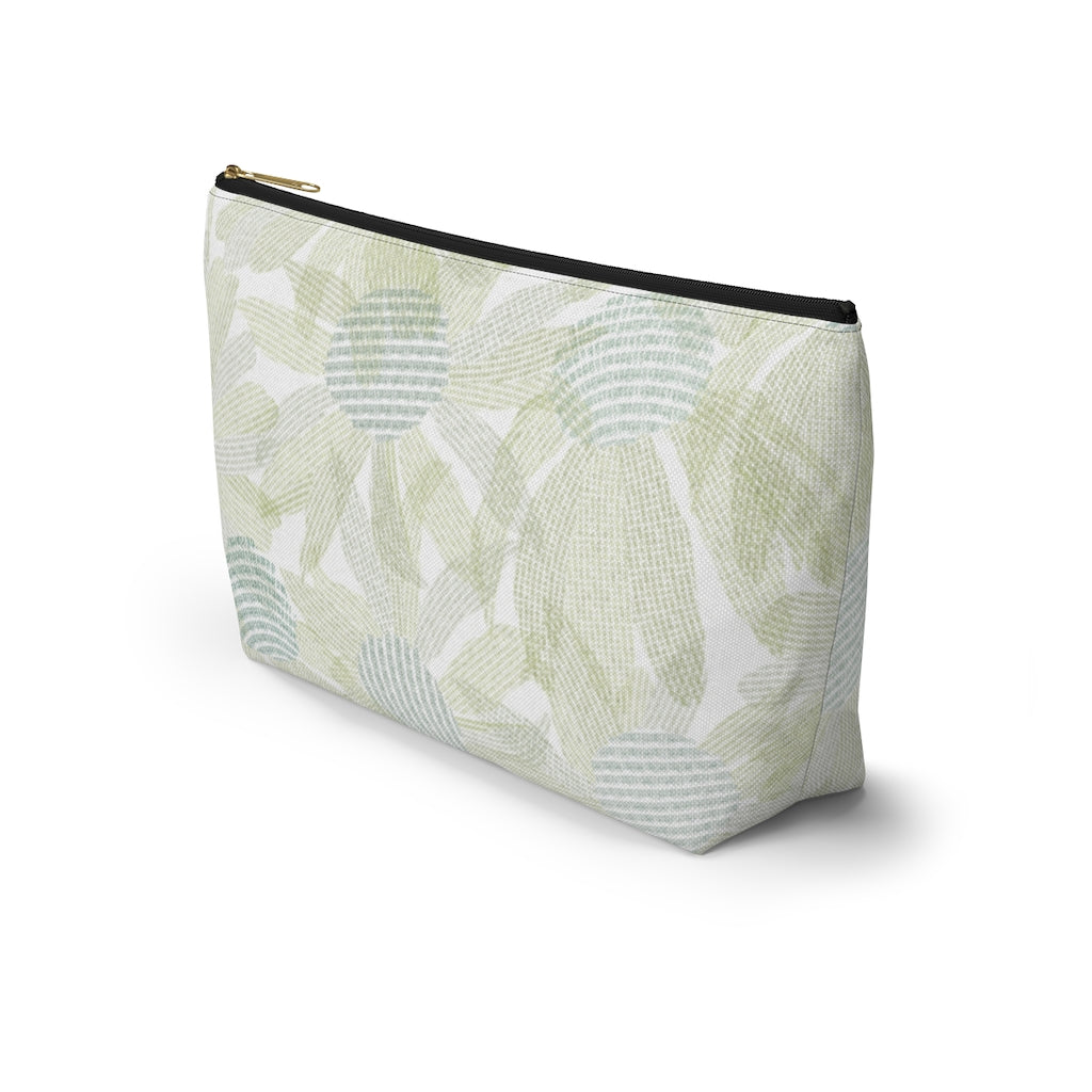 Daisy Chain Code Accessory Pouch w T-bottom in Green