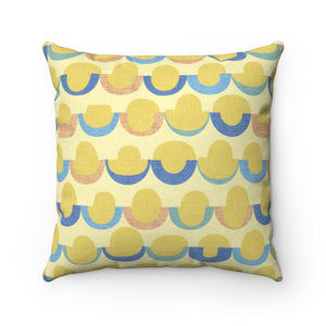 Half Moons Square Throw Pillow in Yellow