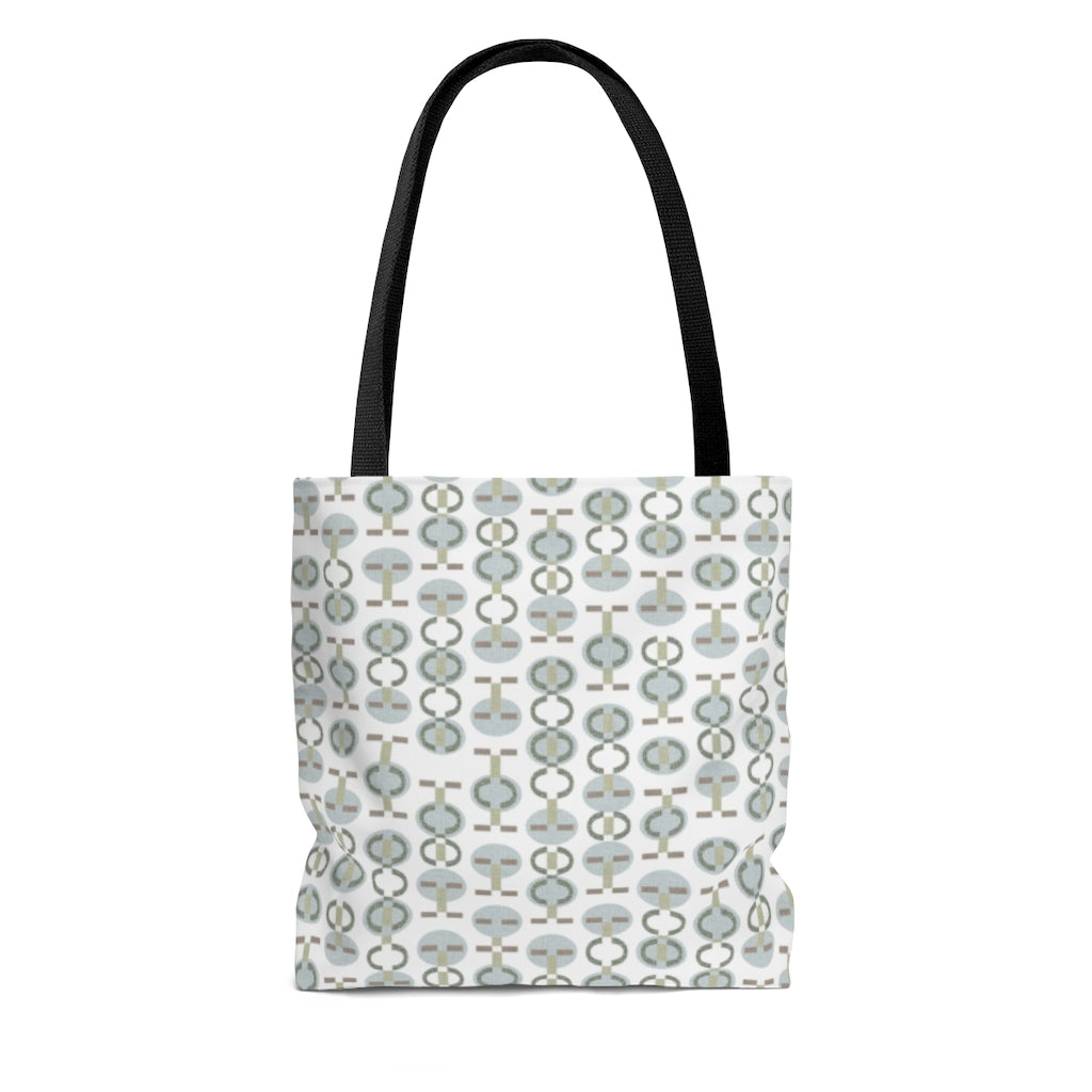 Telegraph Code Tote Bag in Aqua