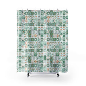 Seville Square Shower Curtain in Teal