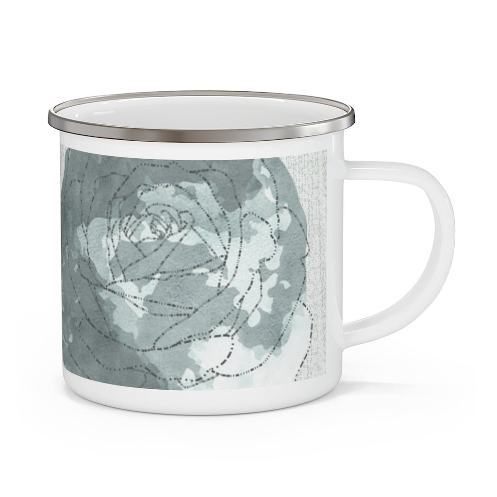 Decipher Code Enamel Mug in Aqua