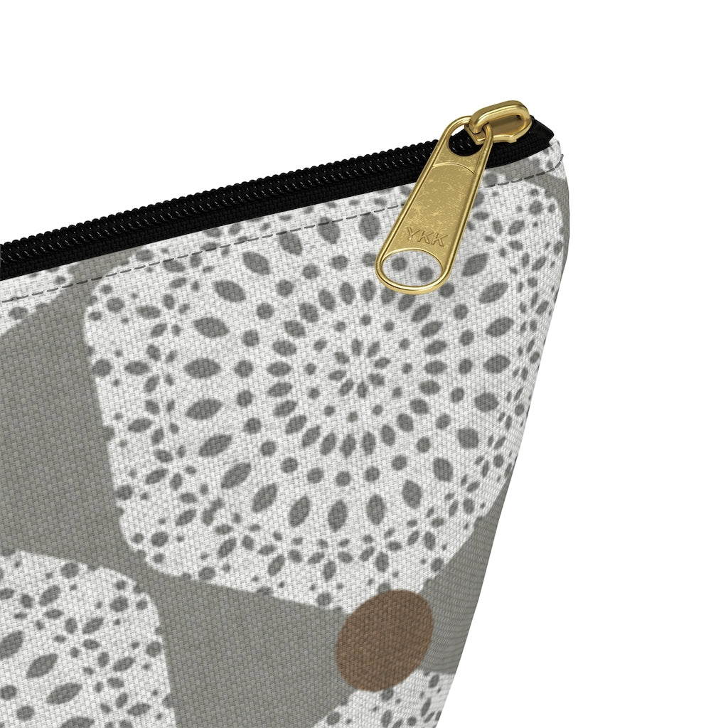 Lace Hexagon Accessory Pouch w T-bottom in Gray