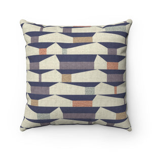 Tramway Square Throw Pillow in Purple