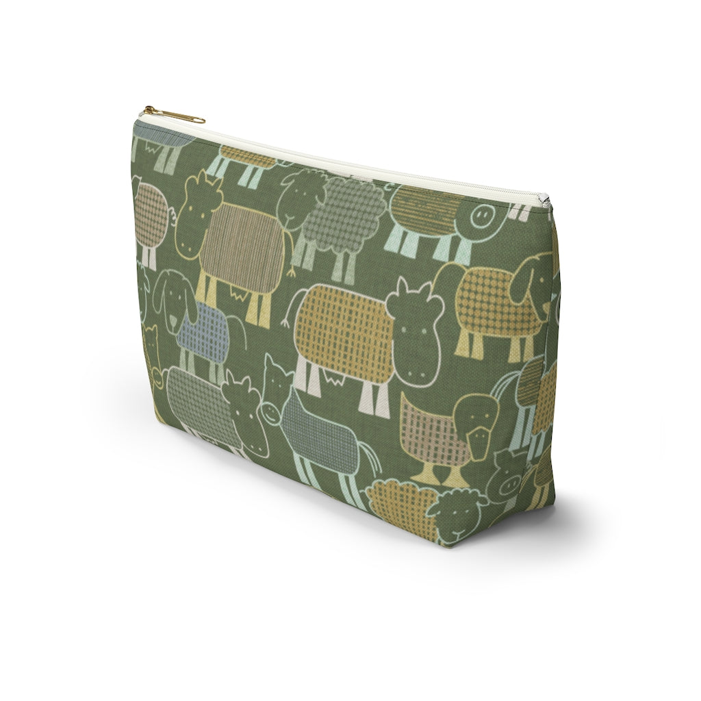 Animal Farm Accessory Pouch w T-bottom in Green
