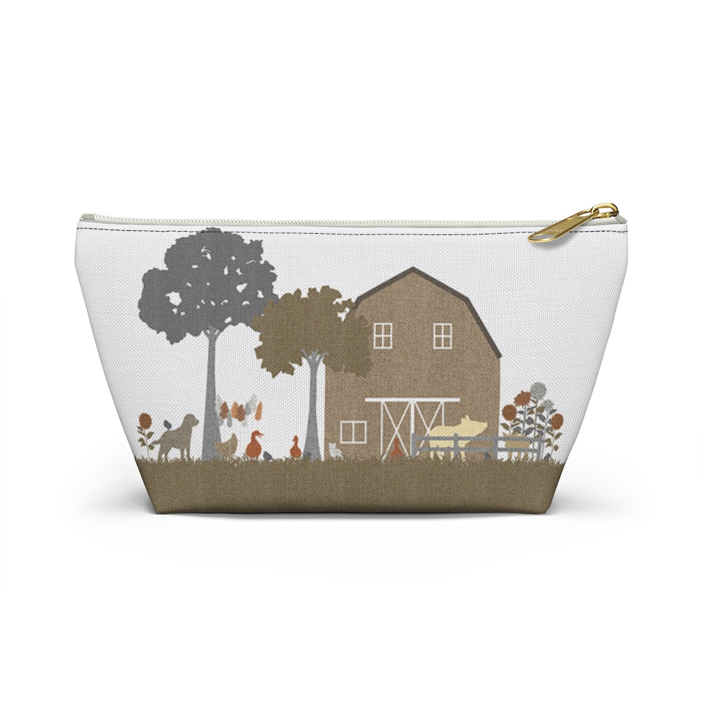 Barnyard Fun Accessory Pouch w T-bottom in Brown