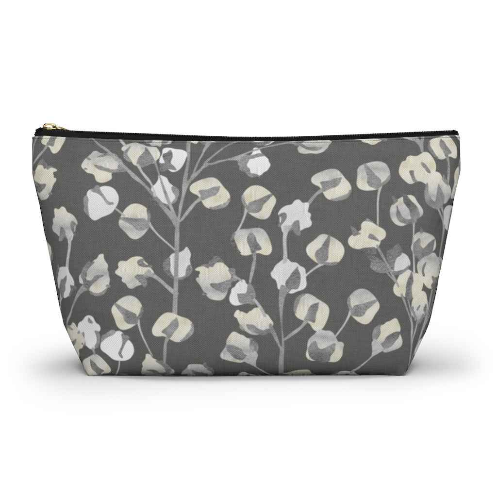Cotton Branch Accessory Pouch w T-bottom in Gray