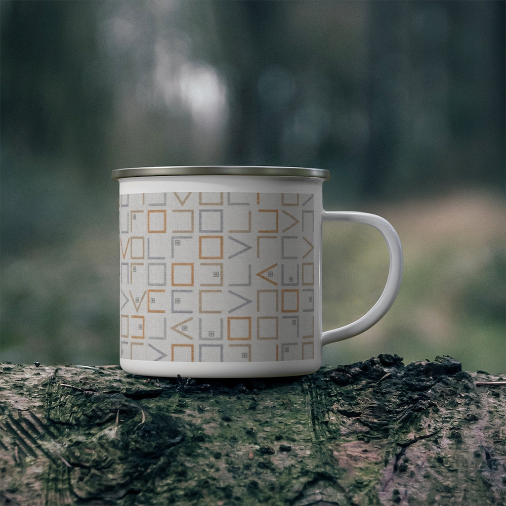 Encode Code Enamel Mug in Warm Gray