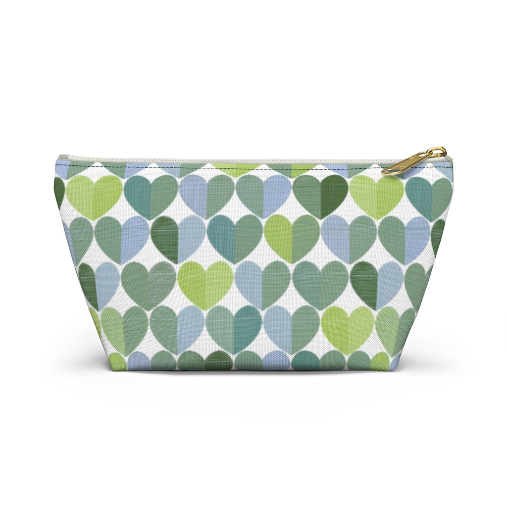 Love Accessory Pouch w T-bottom in Green