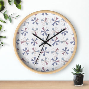 Mini Pinwheels Wall Clock in Purple