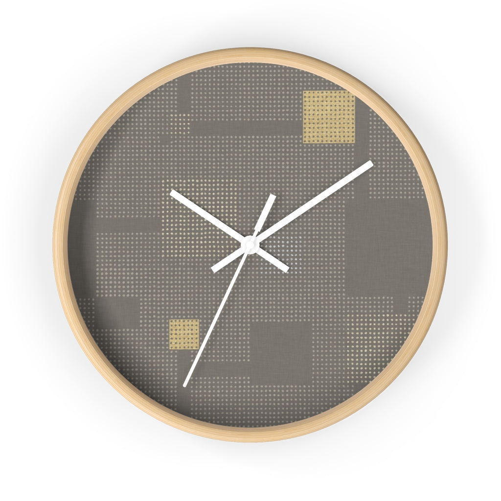 Block Party Wall Clock in Brown