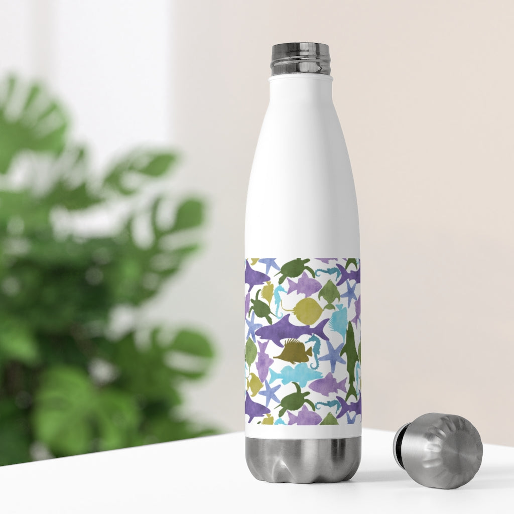 Watercolor Sea Life 20oz Insulated Bottle in Purple
