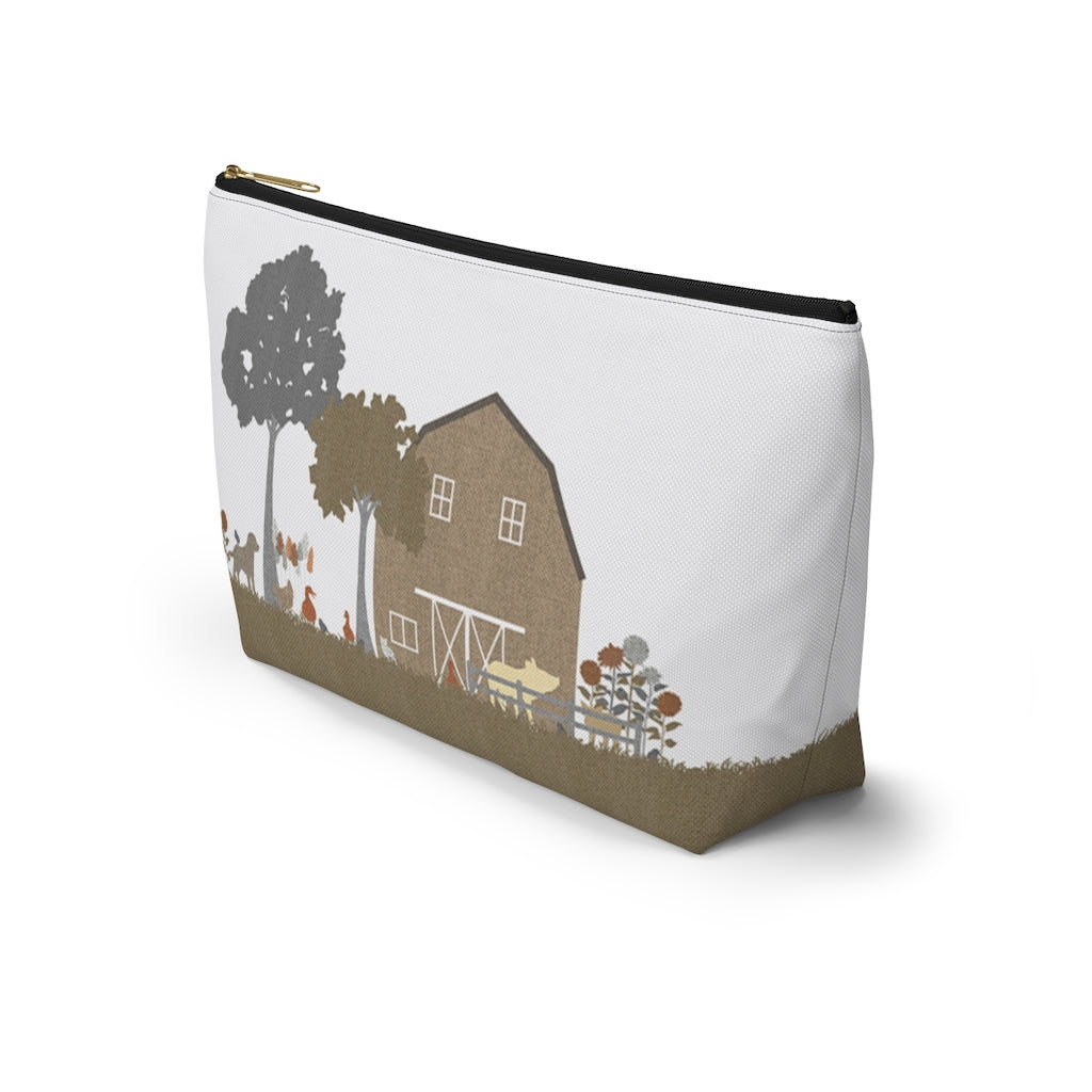 Barnyard Fun Accessory Pouch w T-bottom in Brown