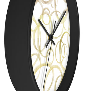 Watercolor Rings Wall Clock in Gold