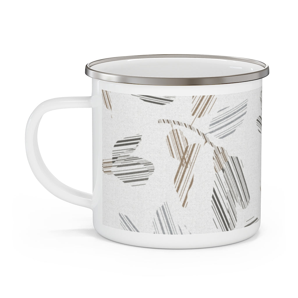 Riverbank Code Enamel Mug in Gray
