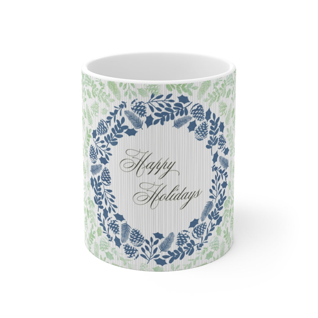 Holiday Wreath Mug in Green
