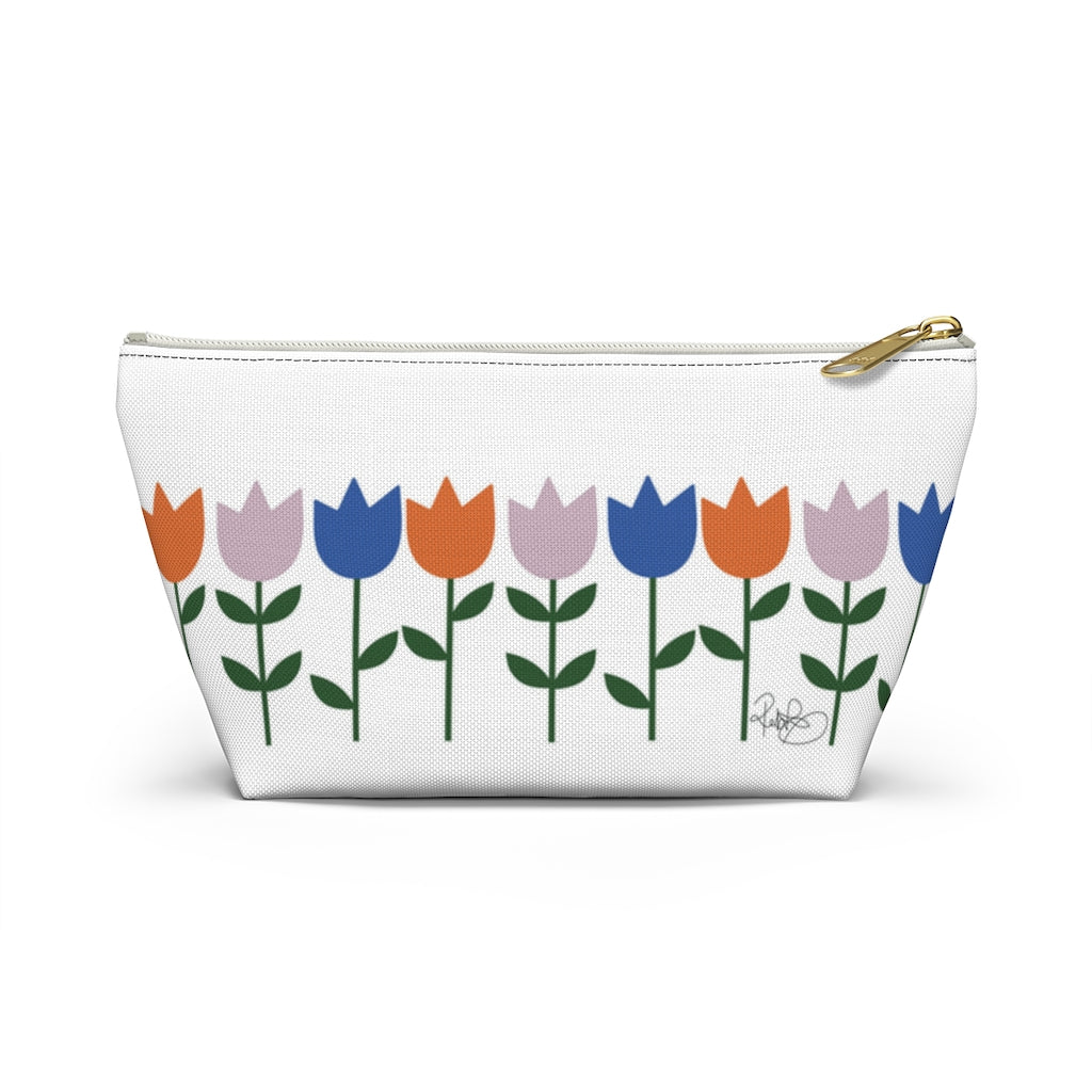 Tulips Pouch Accessory Pouch w T-bottom