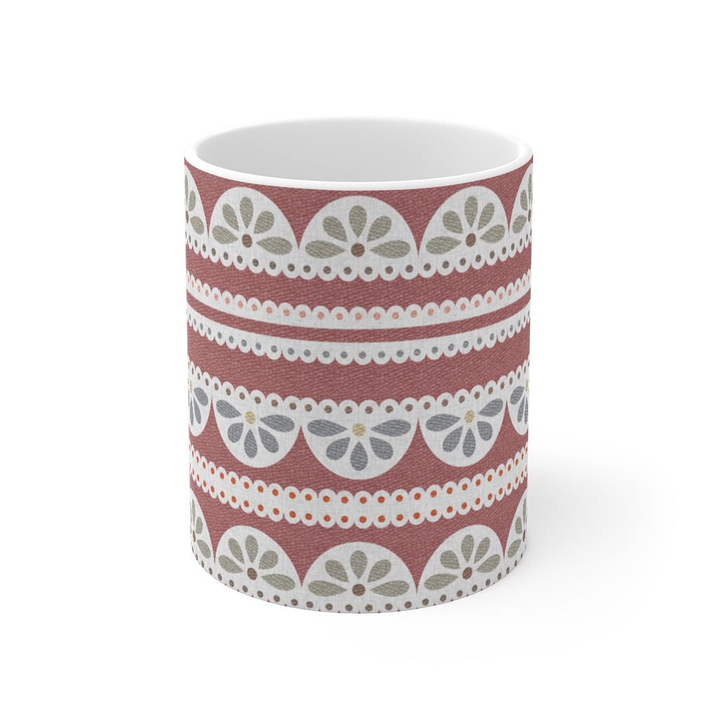 Eyelet Lace Mug in Pink