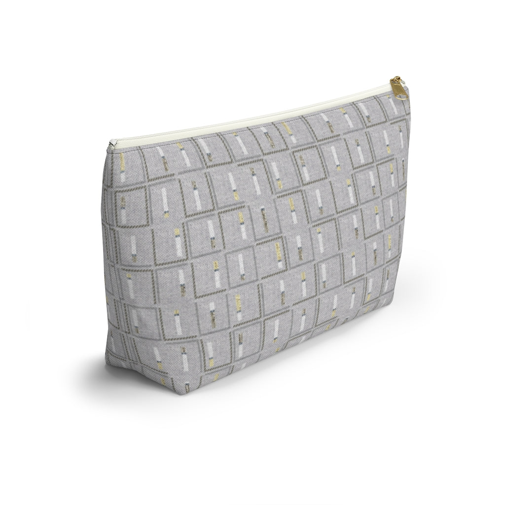 Pencil to Paper Accessory Pouch w T-bottom in Gray