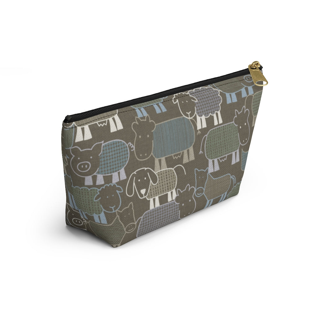 Animal Farm Accessory Pouch w T-bottom in Brown