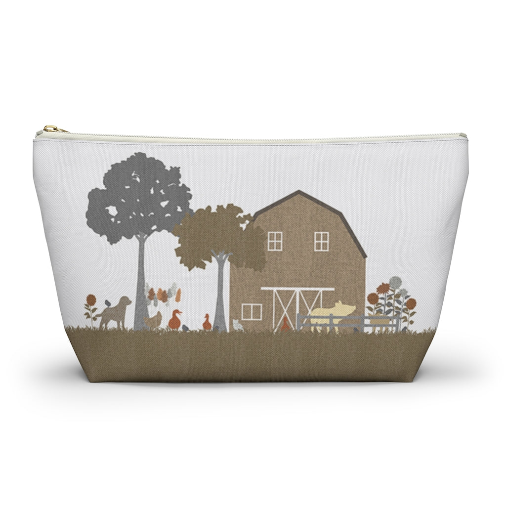 Barnyard Fun Accessory Pouch w T-bottom in Brown