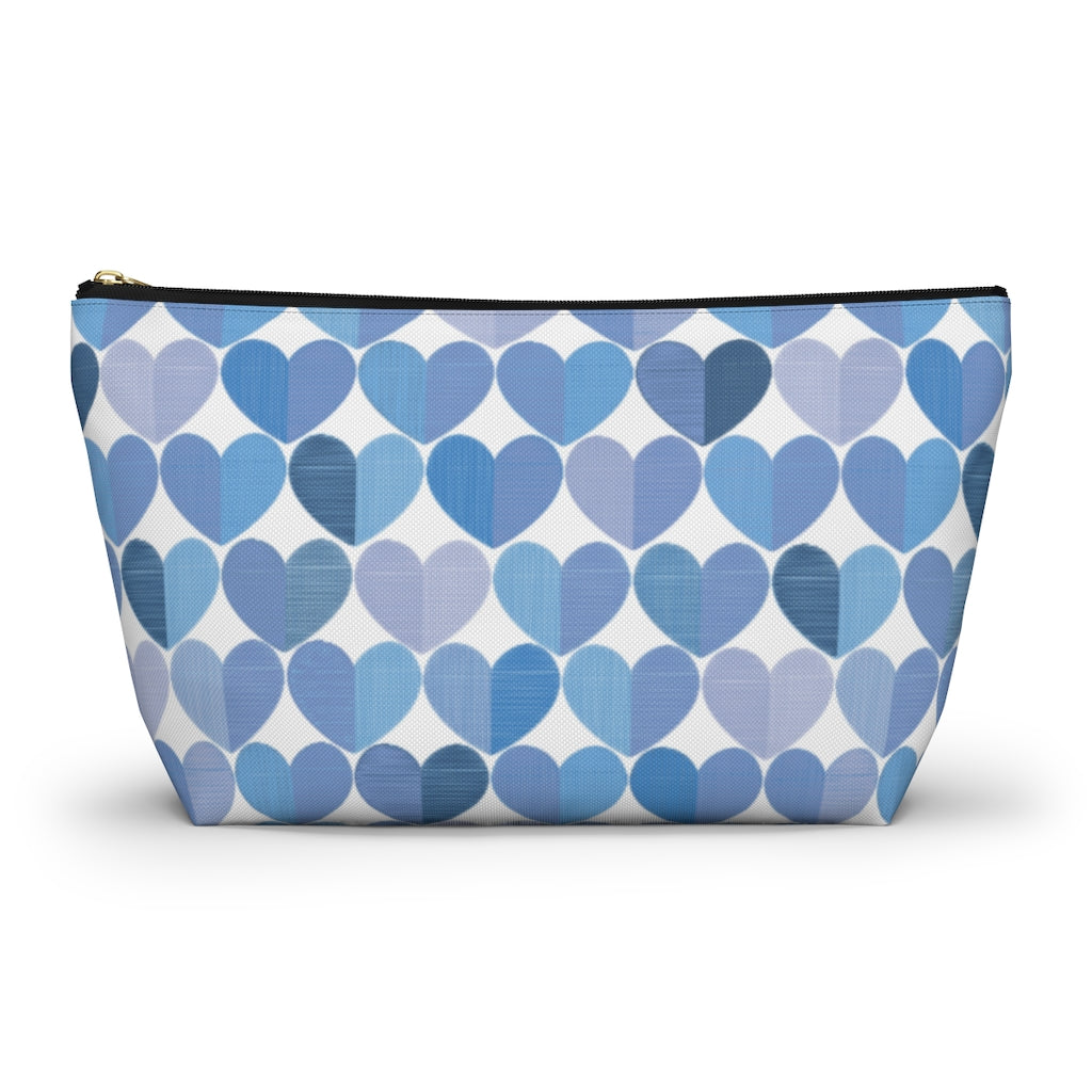 Love Accessory Pouch w T-bottom in Blue