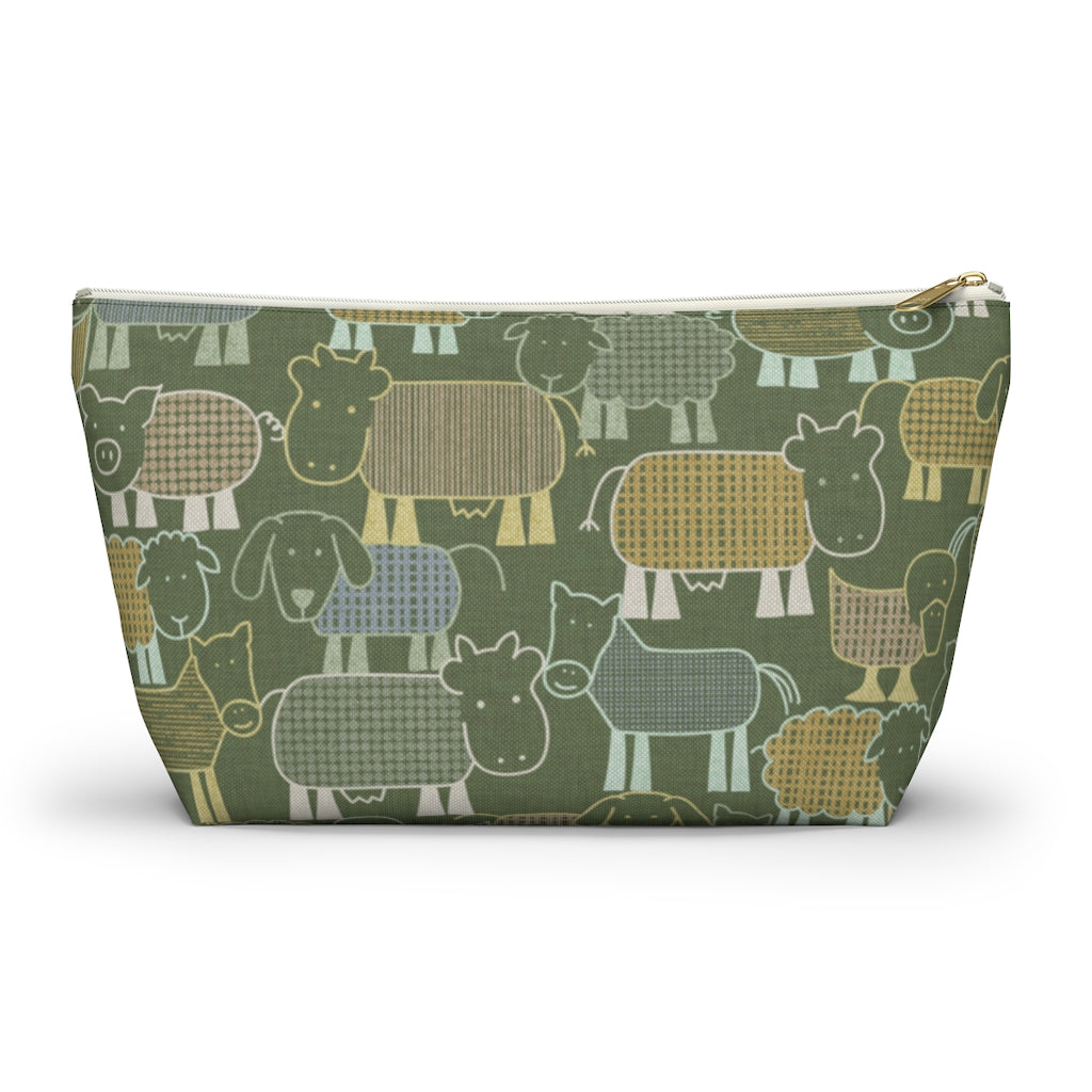 Animal Farm Accessory Pouch w T-bottom in Green