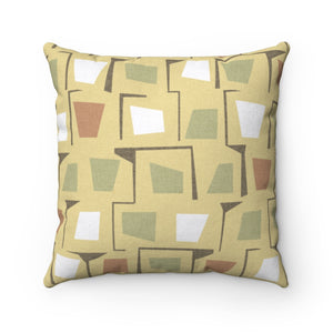 Googie Square Throw Pillow in Green