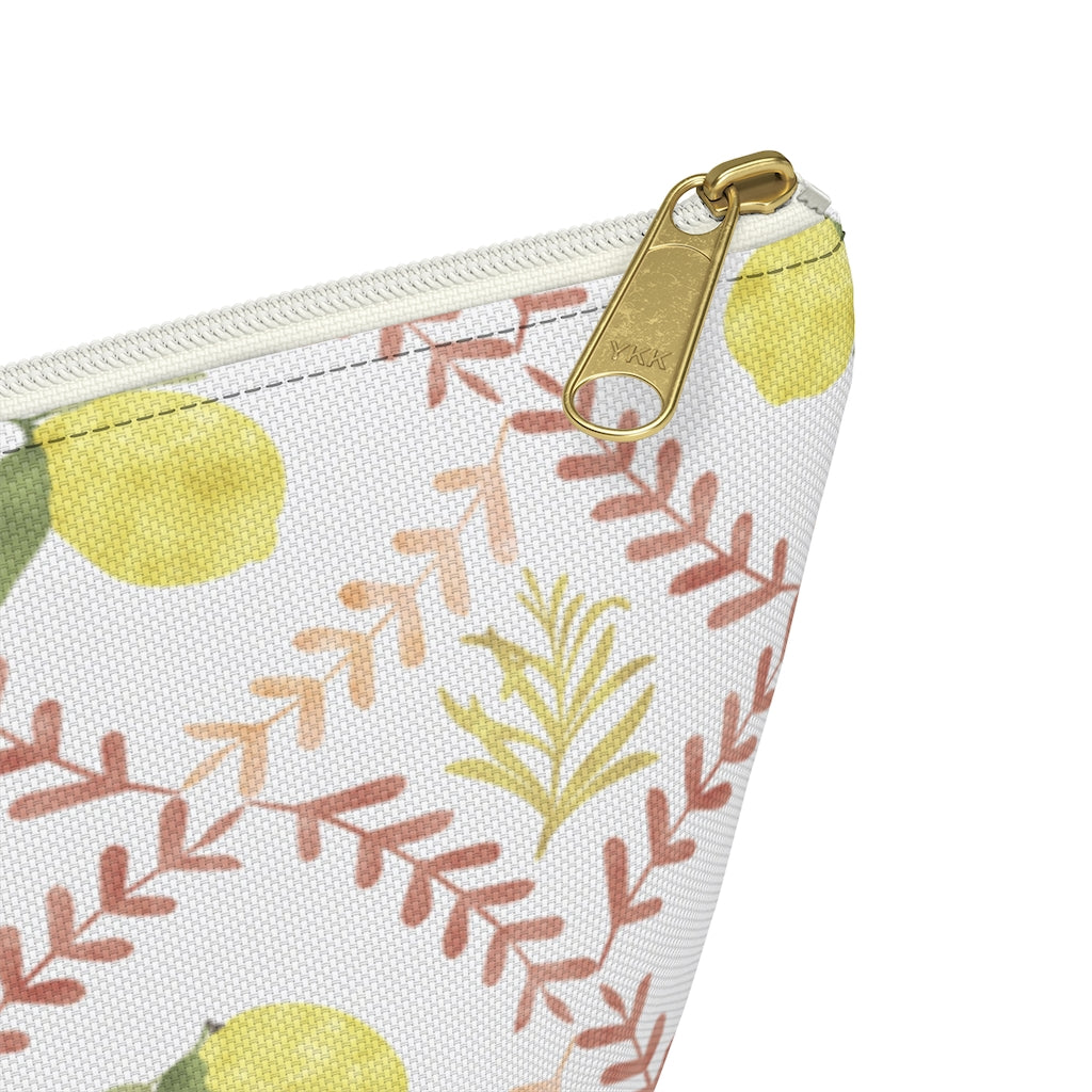 Lemon Tile Accessory Pouch w T-bottom in Pink