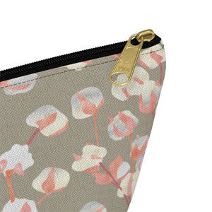 Cotton Branch Accessory Pouch w T-bottom in Pink