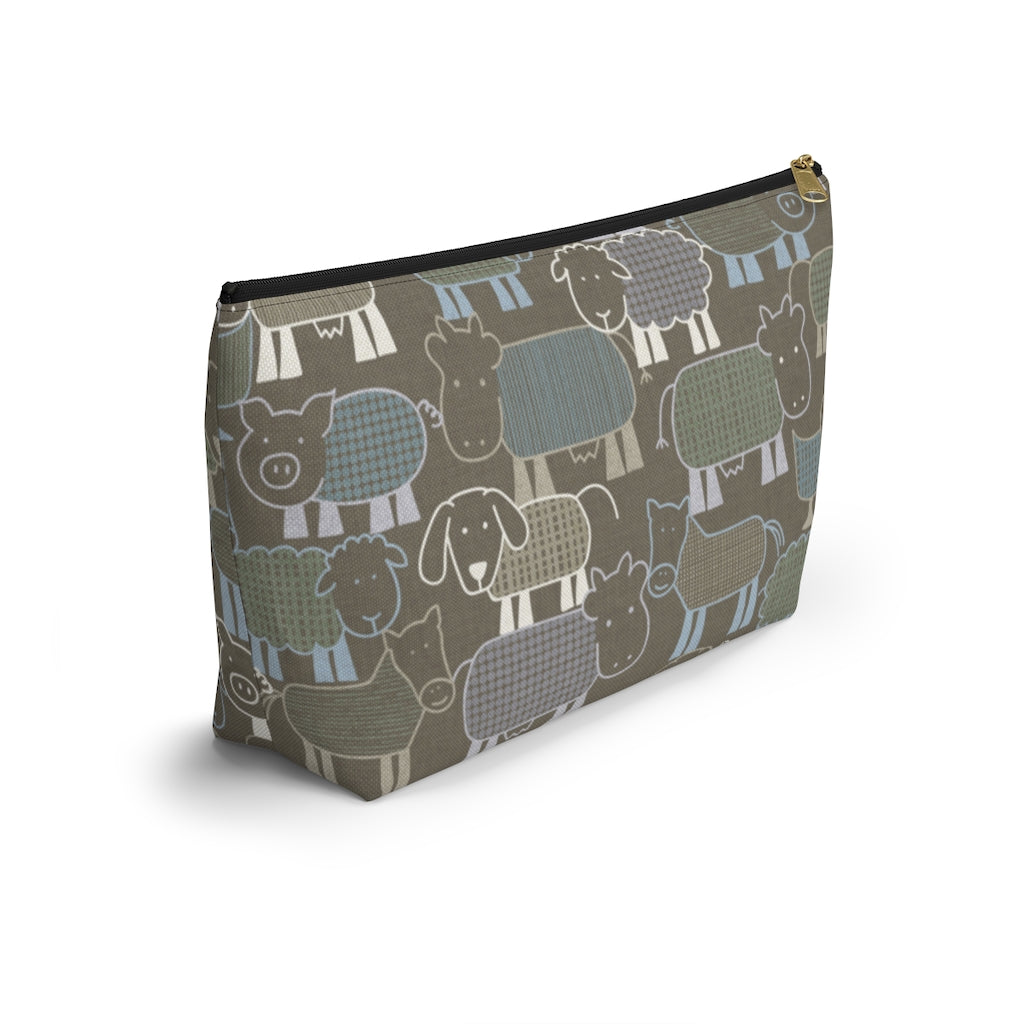 Animal Farm Accessory Pouch w T-bottom in Brown