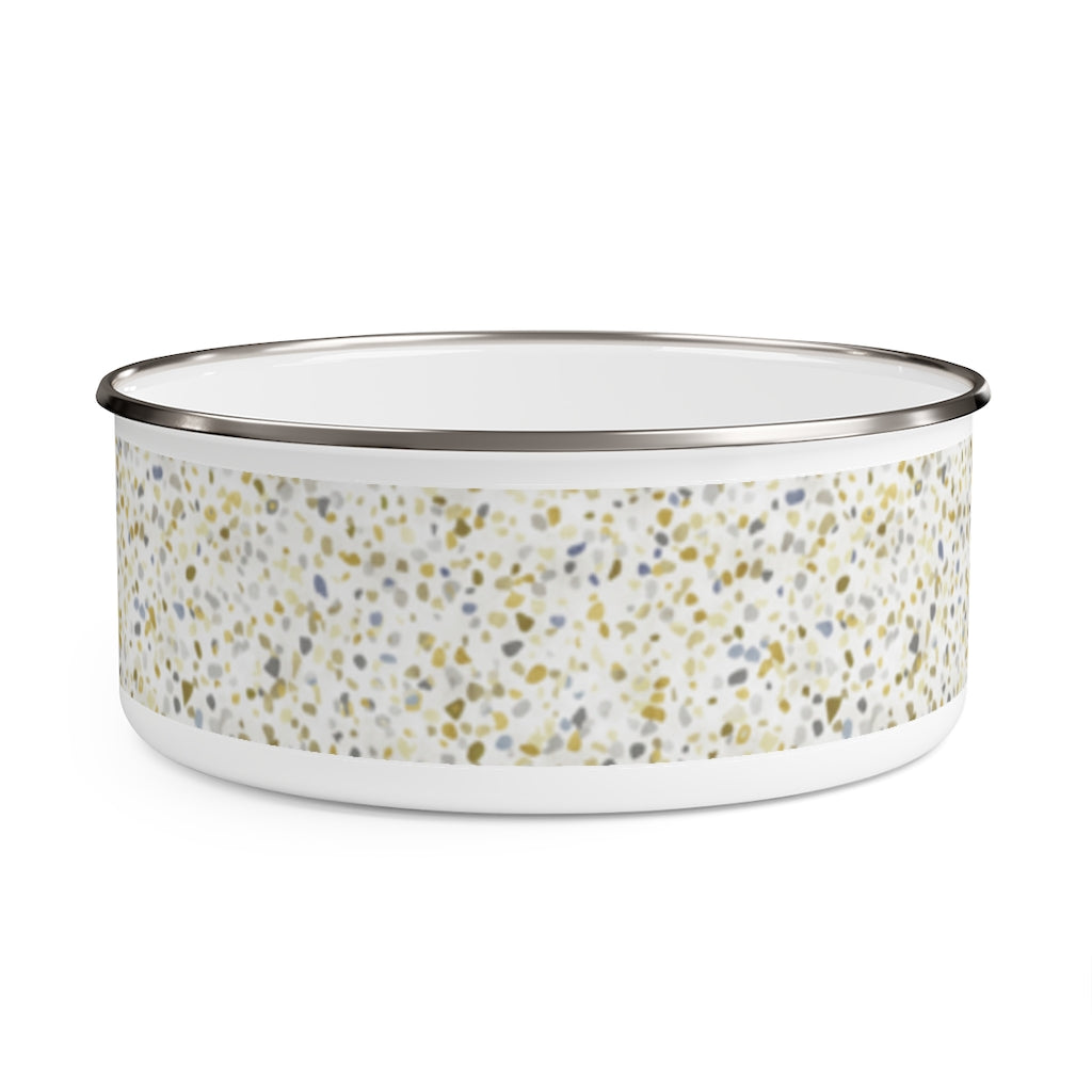 Granite Terrazzo Enamel Bowl in Yellow