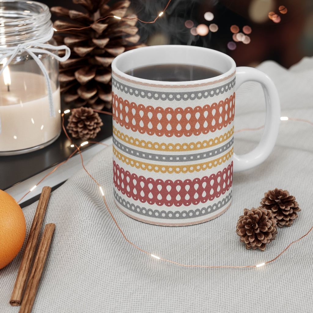 Ribbon Candy Mug in Red