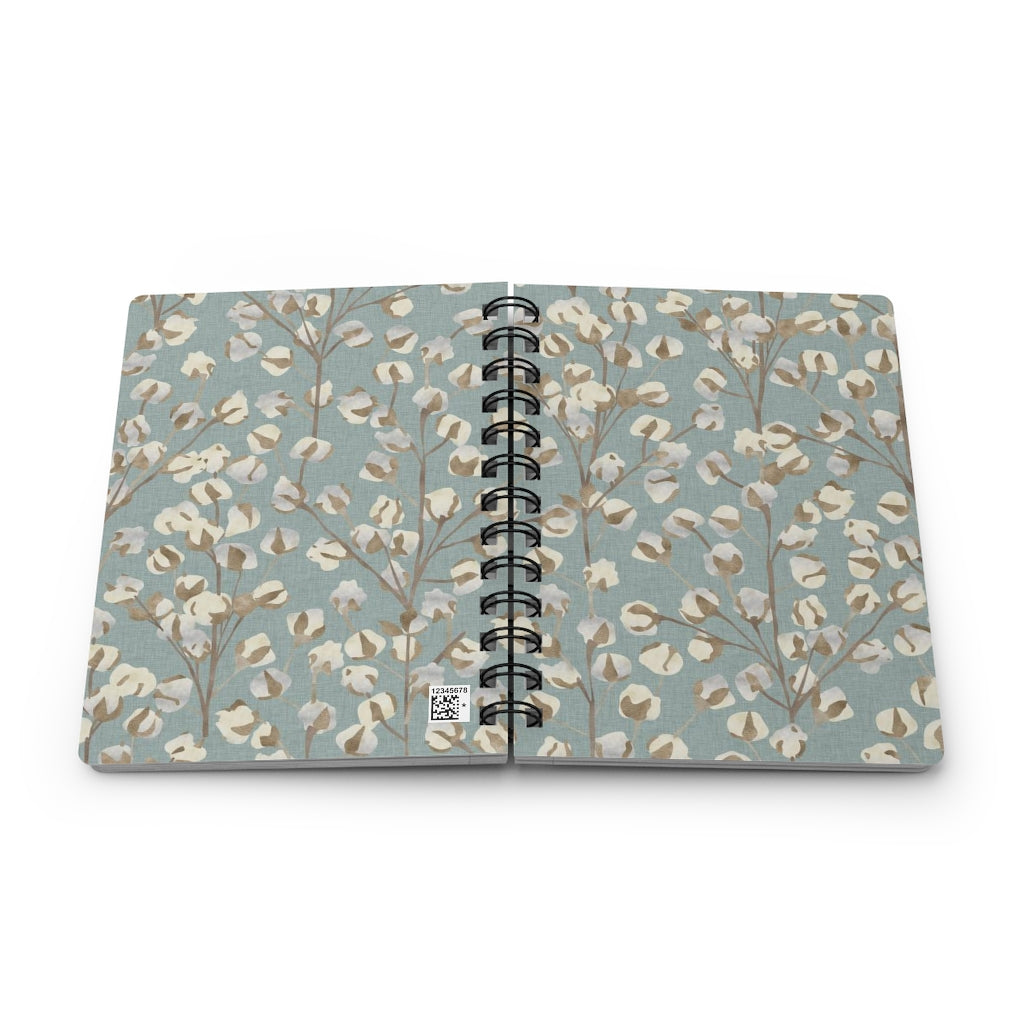 Cotton Spiral Bound Journal in Aqua