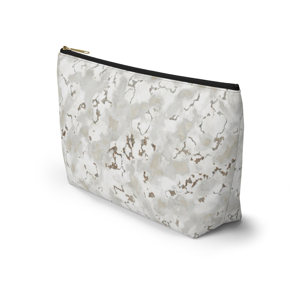 Carrara Marble Accessory Pouch w T-bottom in Brown
