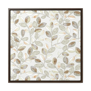 Cherry Plum Leaves Framed Gallery Wrap Canvas in Brown