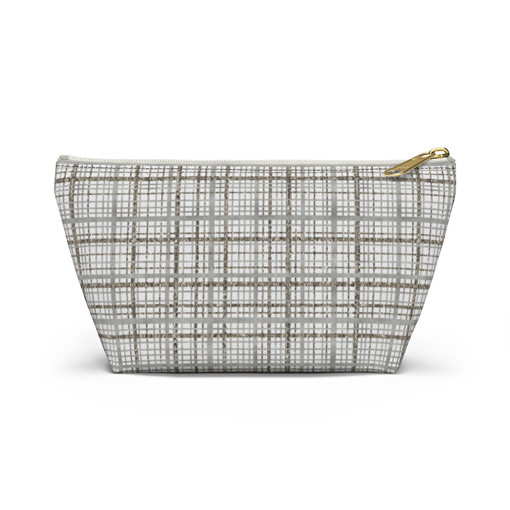 Rogers Tartan Accessory Pouch w T-bottom in Gray