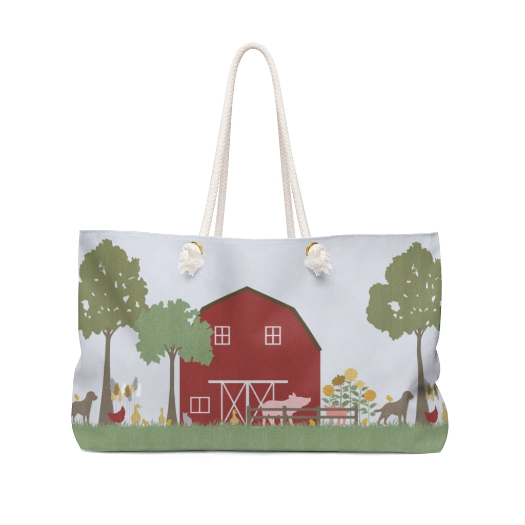 Barnyard Fun Weekender Bag in Red