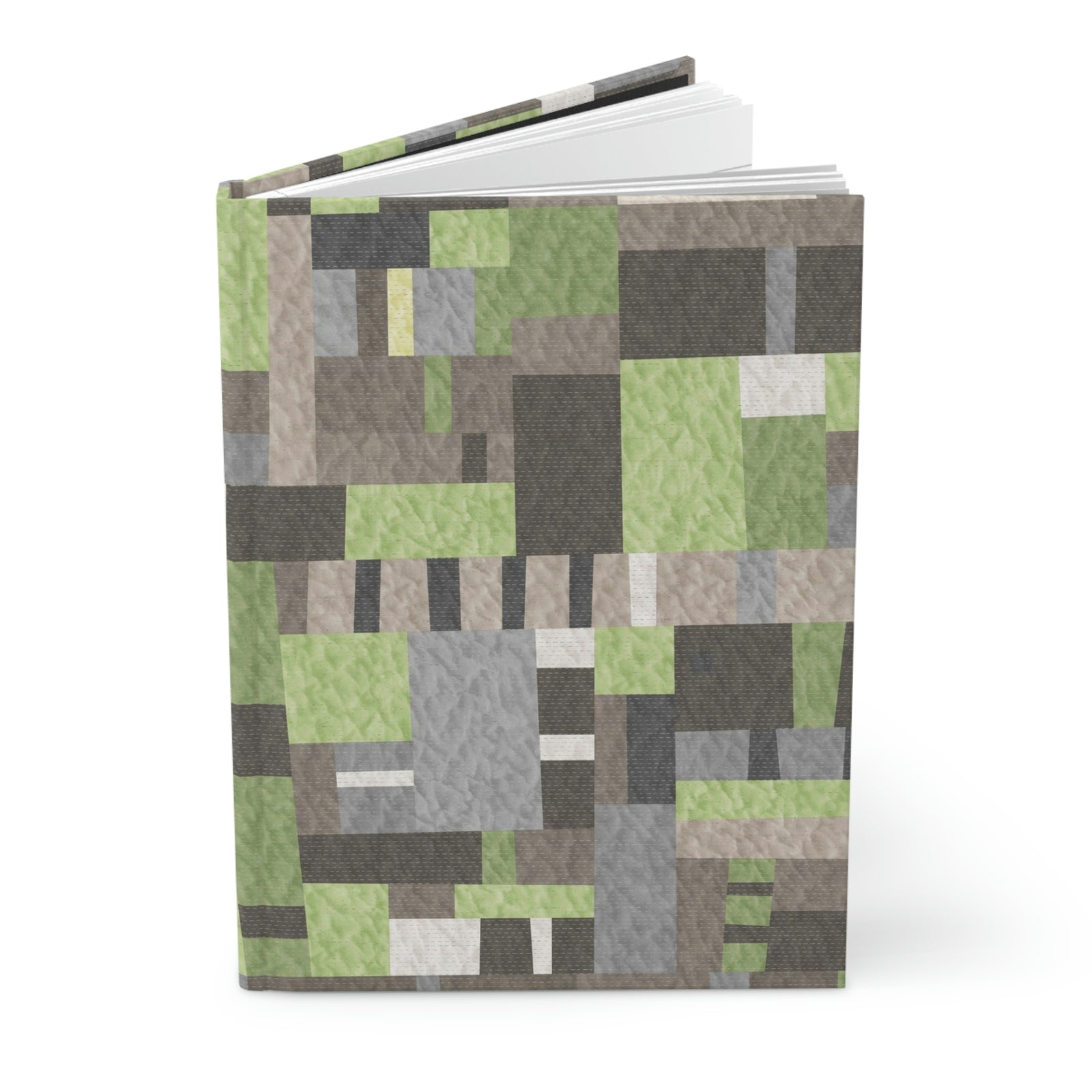 Block Quilt Hardcover Journal Matte in Green