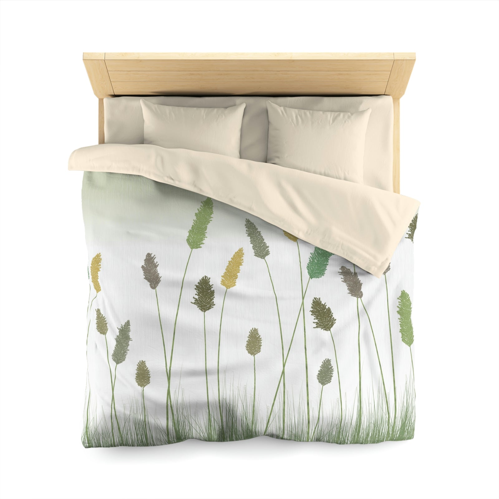 Prairie Microfiber Duvet Cover in Green