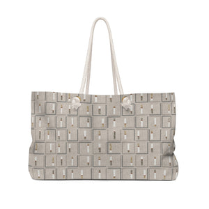 Pencil to Paper Code Weekender Bag in Taupe