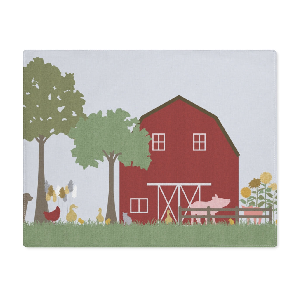Barnyard Fun Placemat in Red