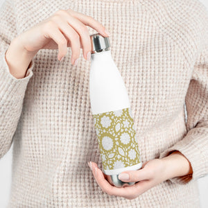 Floral Eyelet Lace 20oz Insulated Bottle in Gold