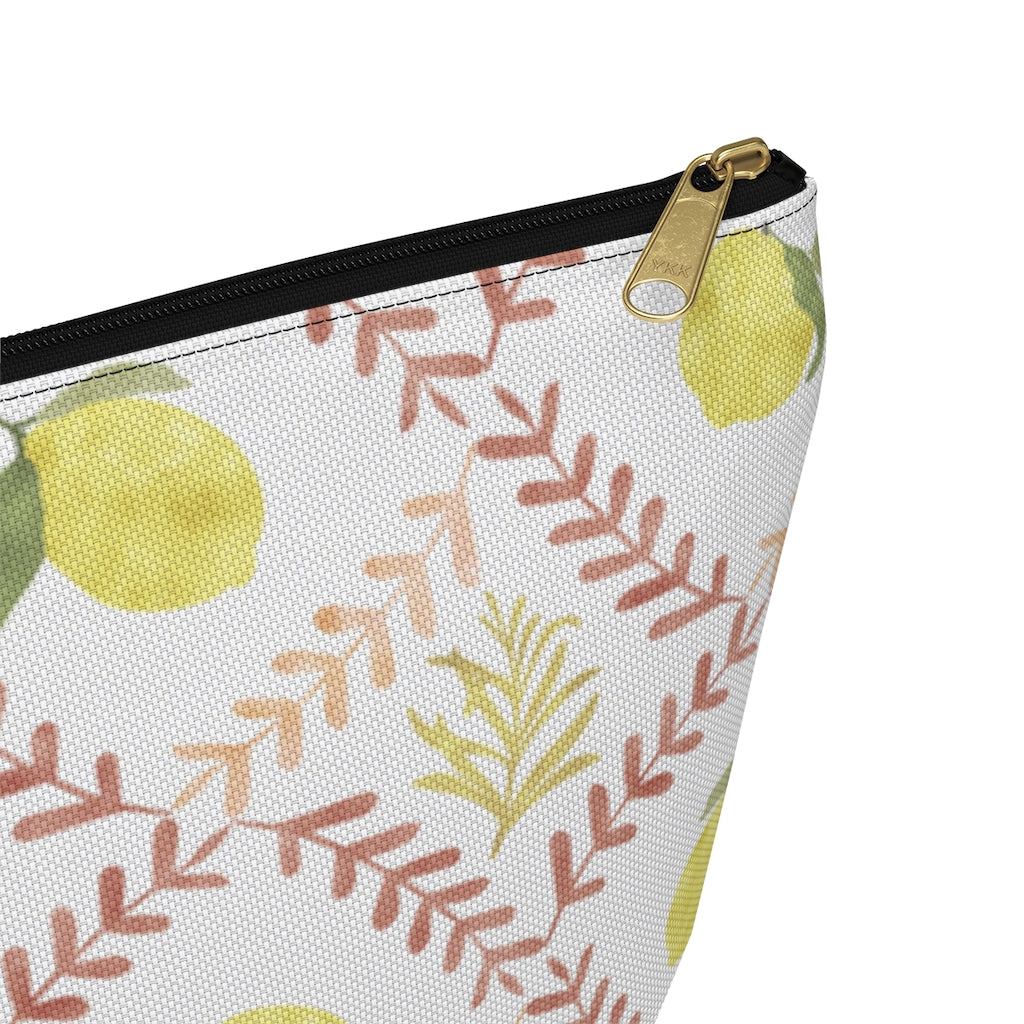 Lemon Tile Accessory Pouch w T-bottom in Pink