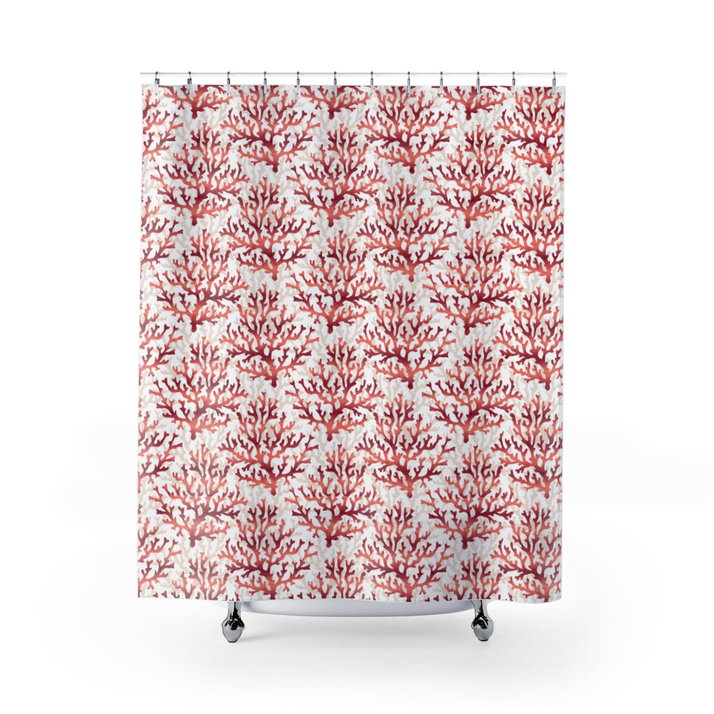 Coral Shower Curtain in Red