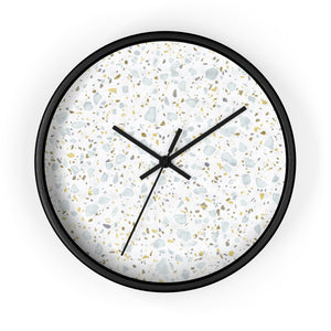 Glass Terrazzo Wall Clock in Aqua