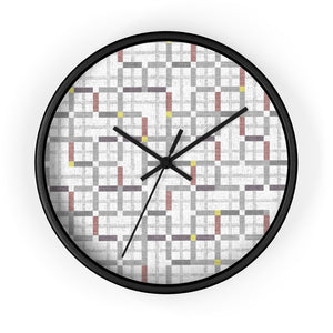 Modern Tartan Wall Clock in Gray