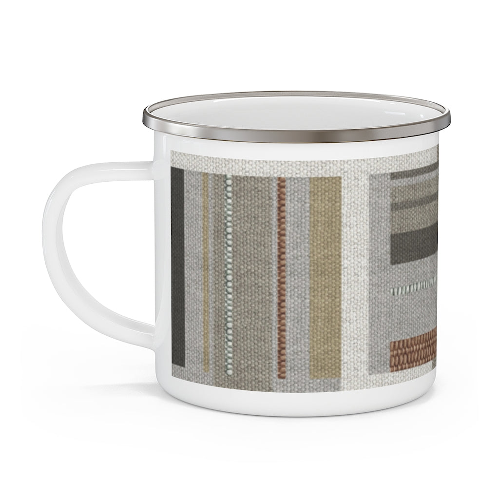 Bird Code Enamel Mug in Gray
