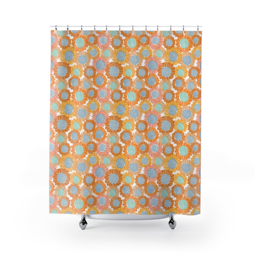 Sunflowers Shower Curtain in Orange