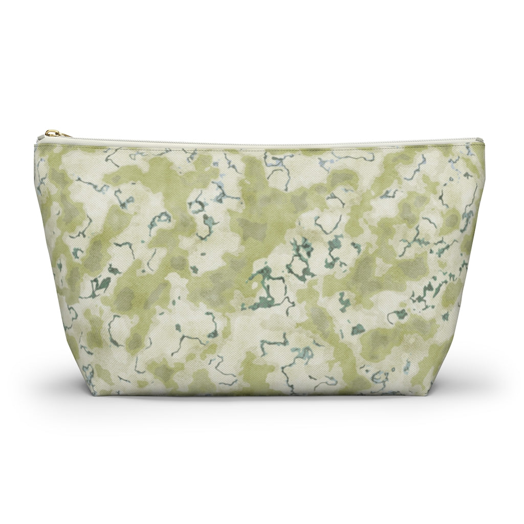 Carrara Marble Accessory Pouch w T-bottom in Green